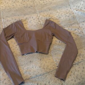 Lululemon Square Neck Crop Long Sleeve Top